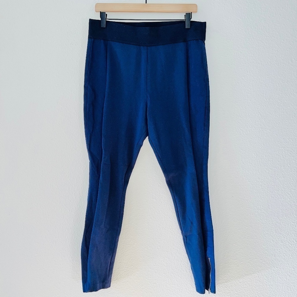 BODEN Skinny Minnie Pants Ponte Knit Zip Ankle Navy Blue women's size 10R